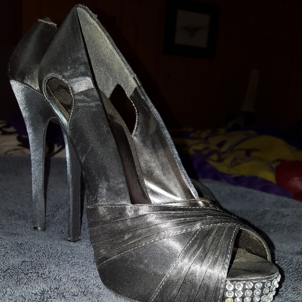 Dark silver heels